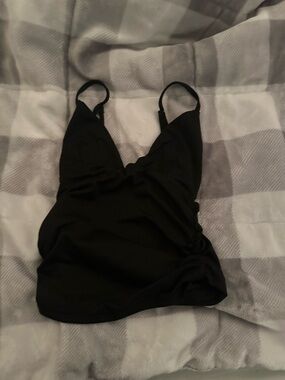 Black V-Neck Spaghetti Strap Tank Top